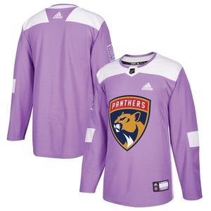 Florida Panthers adidas 2018 Hockey Fights Cancer Blank Practice Jersey - Purple