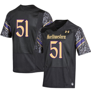 #51 Northwestern Wildcats Under Armour College Football 150th Anniversary Replica Jersey - Black