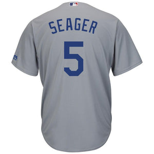 Corey Seager Los Angeles Dodgers Majestic Official Cool Base Player Jersey - White/Grey