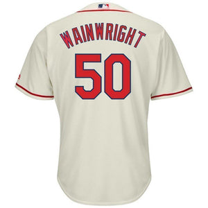 Adam Wainwright St. Louis Cardinals Majestic Cool Base Player Jersey - Tan/White