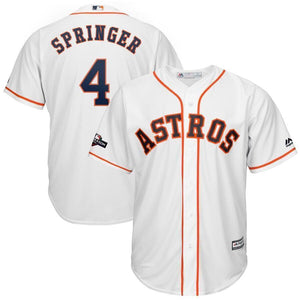 George Springer Houston Astros Majestic 2019 Postseason Official Cool Base Player Jersey - White