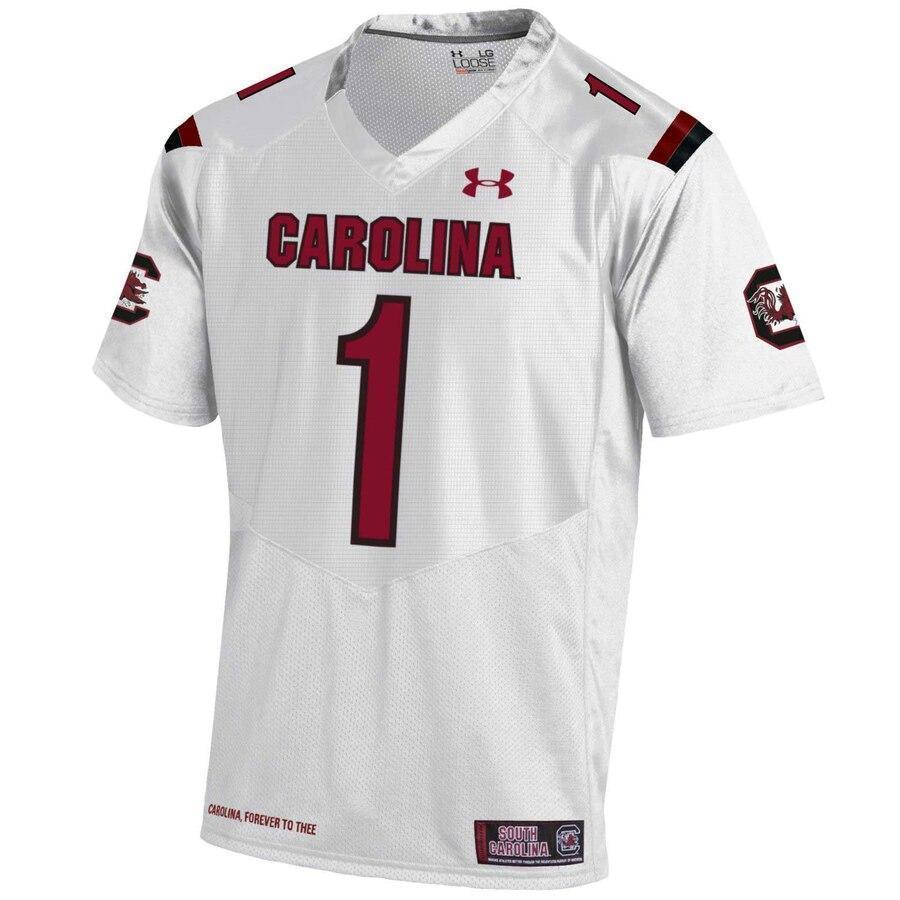 #1 South Carolina Gamecocks Under Armour Replica Football Jersey - White