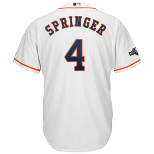 George Springer Houston Astros Majestic 2019 Postseason Official Cool Base Player Jersey - White