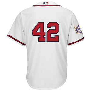 Atlanta Braves Majestic 2019 Jackie Robinson Day Official Cool Base Jersey – White