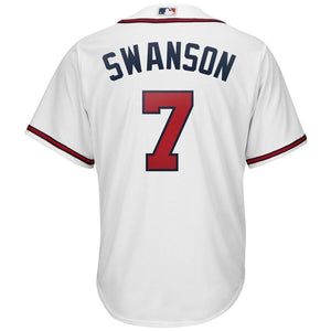 Dansby Swanson Atlanta Braves Majestic 2019 Home Official Cool Base Player Jersey - White