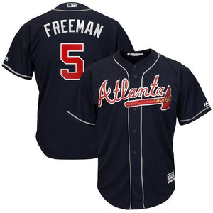 Freddie Freeman Atlanta Braves Majestic 2019 Alternate Official Cool Base Player Jersey - Navy/White