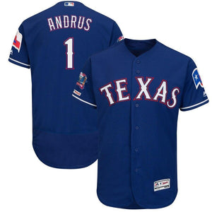 Elvis Andrus Texas Rangers Majestic Alternate Collection Flex Base Player Jersey – Royal/Gray