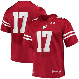 #17 Wisconsin Badgers Under Armour Football Jersey - Red