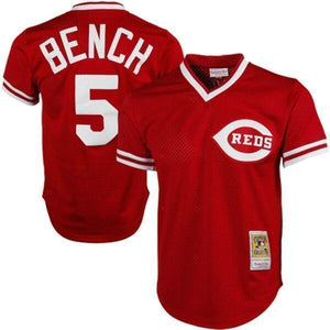 Johnny Bench Cincinnati Reds Mitchell & Ness 1983 Copperstown Collection Mesh Batting Practice Jersey - Red