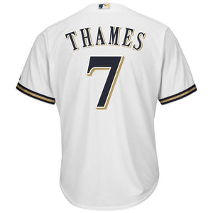 Eric Thames Milwaukee Brewers Majestic Cool Base Jersey - White