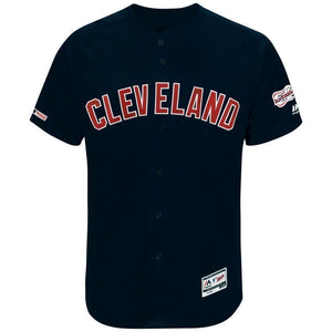 Francisco Lindor Cleveland Indians Majestic Alternate 2019 All-Star Game Patch Flex Base Player Jersey – Navy