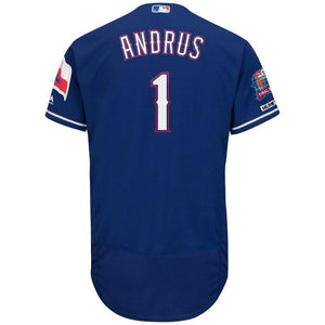 Elvis Andrus Texas Rangers Majestic Alternate Collection Flex Base Player Jersey – Royal/Gray