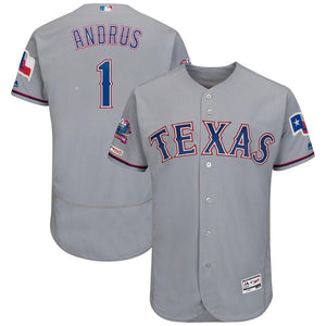 Elvis Andrus Texas Rangers Majestic Alternate Collection Flex Base Player Jersey – Royal/Gray