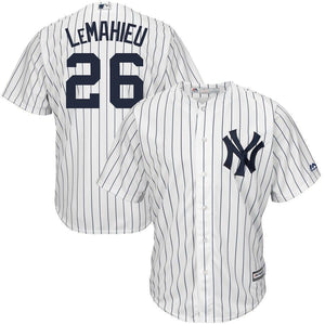 DJ LeMahieu New York Yankees Majestic Official Cool Base Player Jersey - White/Navy