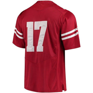 #17 Wisconsin Badgers Under Armour Premier Performance Football Jersey - Red