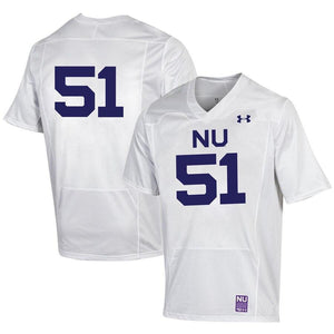 #51 Northwestern Wildcats Under Armour College Football 150th Anniversary Replica Jersey - White