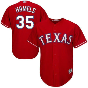 Cole Hamels Texas Rangers Majestic Official Cool Base Player Jersey - Red