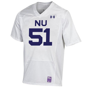 #51 Northwestern Wildcats Under Armour College Football 150th Anniversary Replica Jersey - White