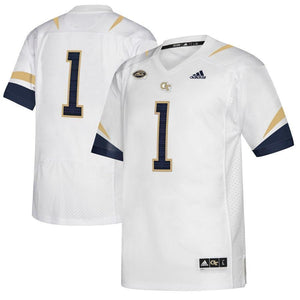 #1 Georgia Tech Yellow Jackets Premier Jersey - White/Navy