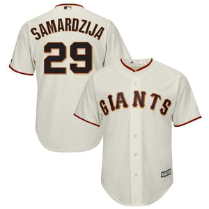 Jeff Samardzija San Francisco Giants Majestic Official Cool Base Player Jersey - Cream