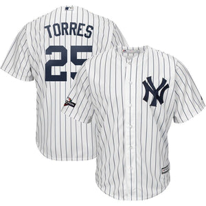 Gleyber Torres New York Yankees Majestic 2019 Postseason Official Cool Base Player Jersey - White/Navy