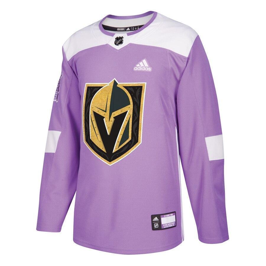 Vegas Golden Knights adidas 2018 Hockey Fights Cancer Blank Practice Jersey - Purple