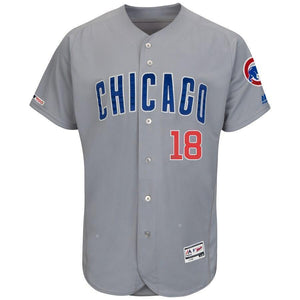 Ben Zobrist Chicago Cubs Majestic Road Flex Base Collection Player Jersey – Gray