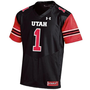 #1 Utah Utes Under Armour Team Replica Football Jersey - Black