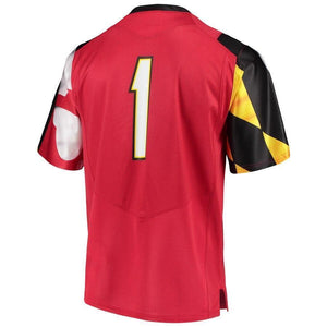 #1 Maryland Terrapins Under Armour Team Replica Football Jersey - Red