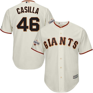 Santiago Casilla San Francisco Giants Majestic World Series Champions Cool Base Jersey - Cream