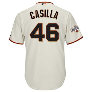 Santiago Casilla San Francisco Giants Majestic World Series Champions Cool Base Jersey - Cream