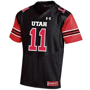 #11 Utah Utes Under Armour Replica Football Jersey - Black