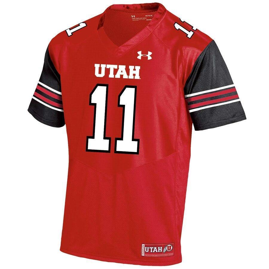 #11 Utah Utes Under Armour Premier Performance Football Jersey - Red