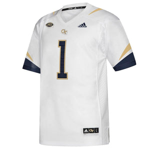 #1 Georgia Tech Yellow Jackets Premier Jersey - White/Navy