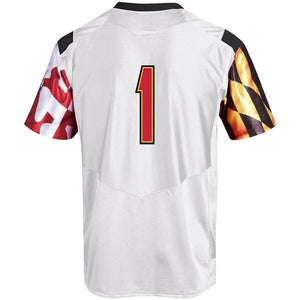 #1 Maryland Terrapins Under Armour Replica Football Jersey - White