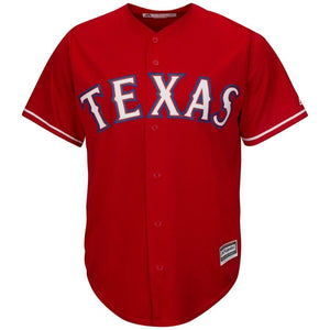 Texas Rangers Majestic Official Cool Base Jersey - Red