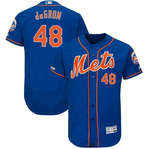 Jacob deGrom New York Mets Majestic Collection Flex Base Player Jersey – Royal/White