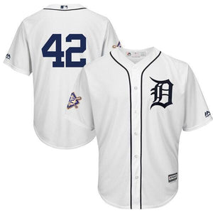 Detroit Tigers Majestic 2019 Jackie Robinson Day Official Cool Base Jersey – White