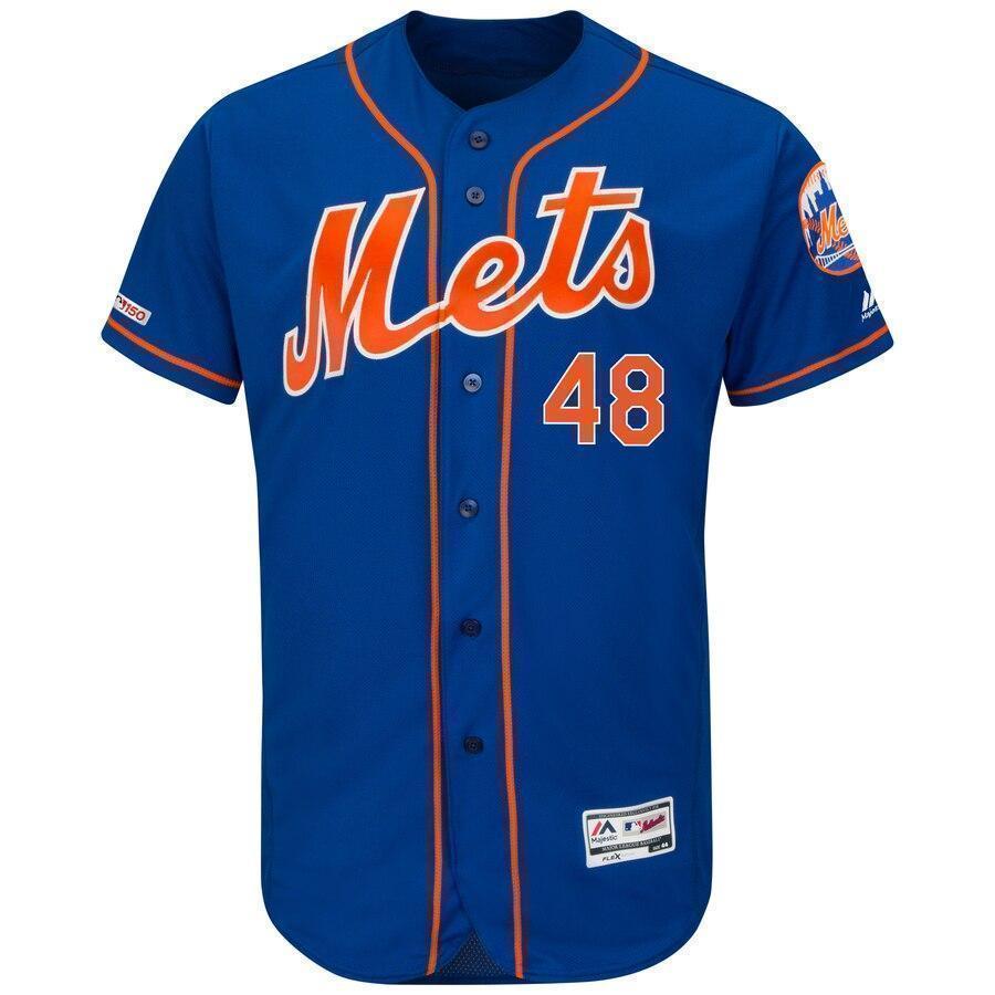 Jacob deGrom New York Mets Majestic Collection Flex Base Player Jersey – Royal/White