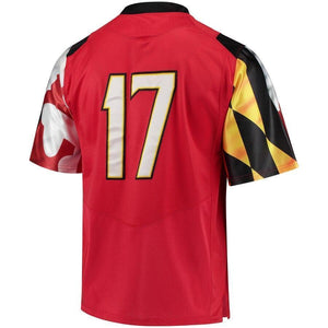 #17 Maryland Terrapins Under Armour Premier Performance Football Jersey - Red