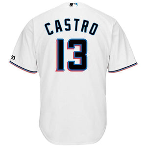 Starlin Castro Miami Marlins Majestic Home 2019 Cool Base Player Jersey - White