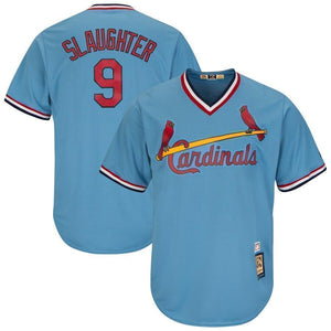 Enos Slaughter St. Louis Cardinals Majestic Cooperstown Collection Cool Base Player Jersey – Light Blue/White