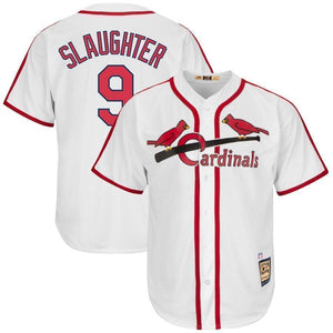 Enos Slaughter St. Louis Cardinals Majestic Cooperstown Collection Cool Base Player Jersey – Light Blue/White