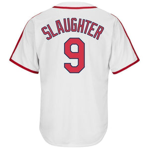 Enos Slaughter St. Louis Cardinals Majestic Cooperstown Collection Cool Base Player Jersey – Light Blue/White