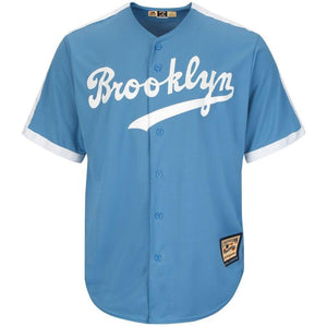 Jackie Robinson Brooklyn Dodgers Majestic Big & Tall Cooperstown Collection Cool Base Replica Player Jersey - Light Blue