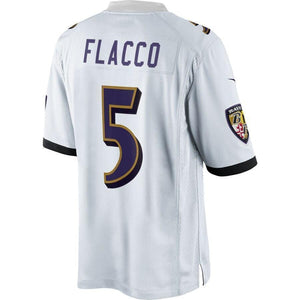 Joe Flacco Baltimore Ravens Nike Limited Jersey - White with all White Collar