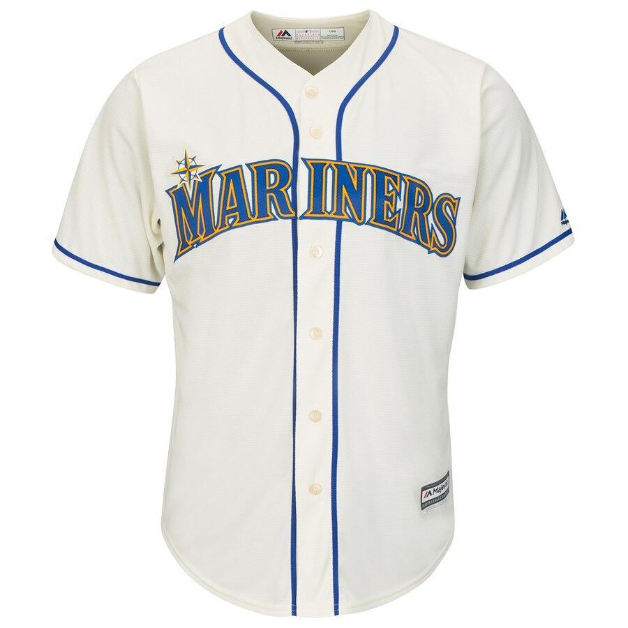 Seattle Mariners Majestic Official Cool Base Jersey - Cream