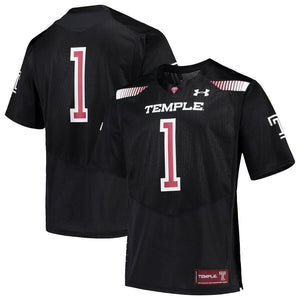 #1 Temple Owls Under Armour Team Replica Football Jersey - Black