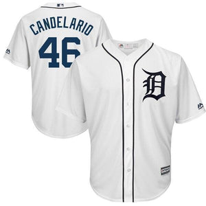 Jeimer Candelario Detroit Tigers Majestic Home Cool Base Player Jersey - White