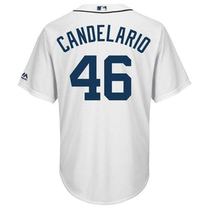 Jeimer Candelario Detroit Tigers Majestic Home Cool Base Player Jersey - White